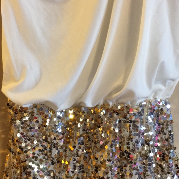 One shoulder, sequin, dress. - Picture 2 of 10